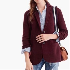 J CREW BURGUNDY SWEATER BLAZER